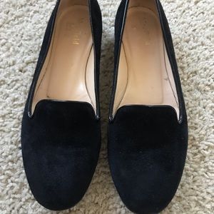 Suede Smoking Flats